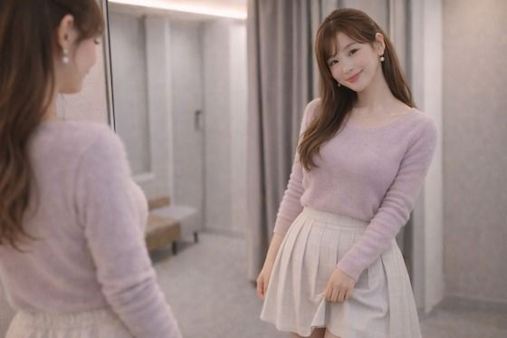 彼女の試着室。