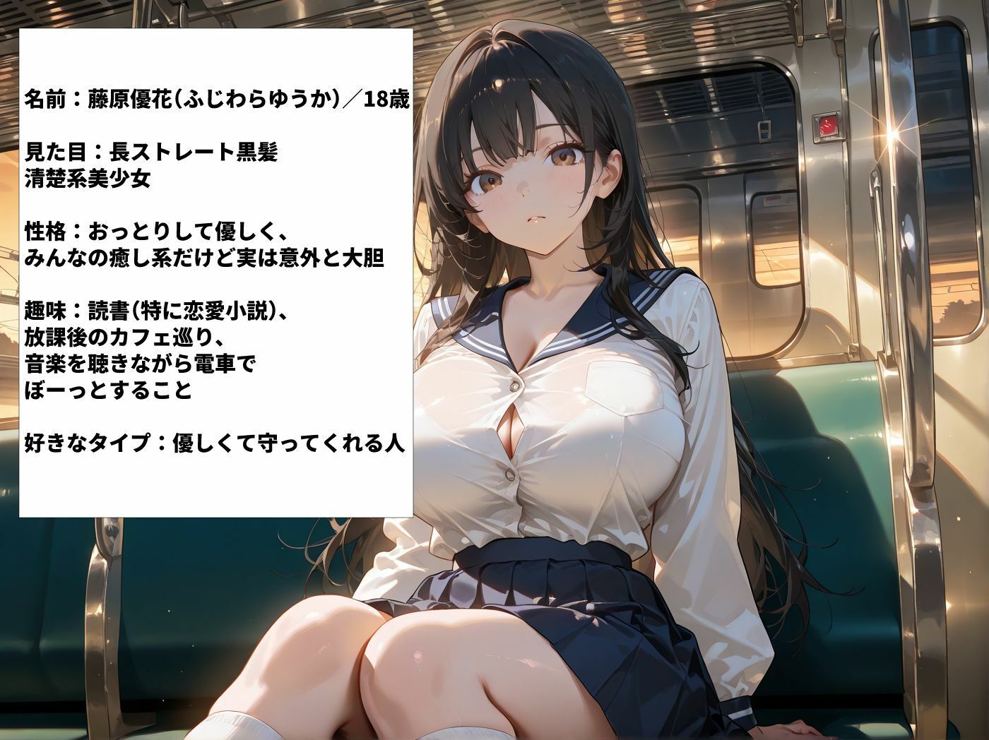 【禁断】電車で巨乳JK3人をハメちゃう一部始終 サンプル1