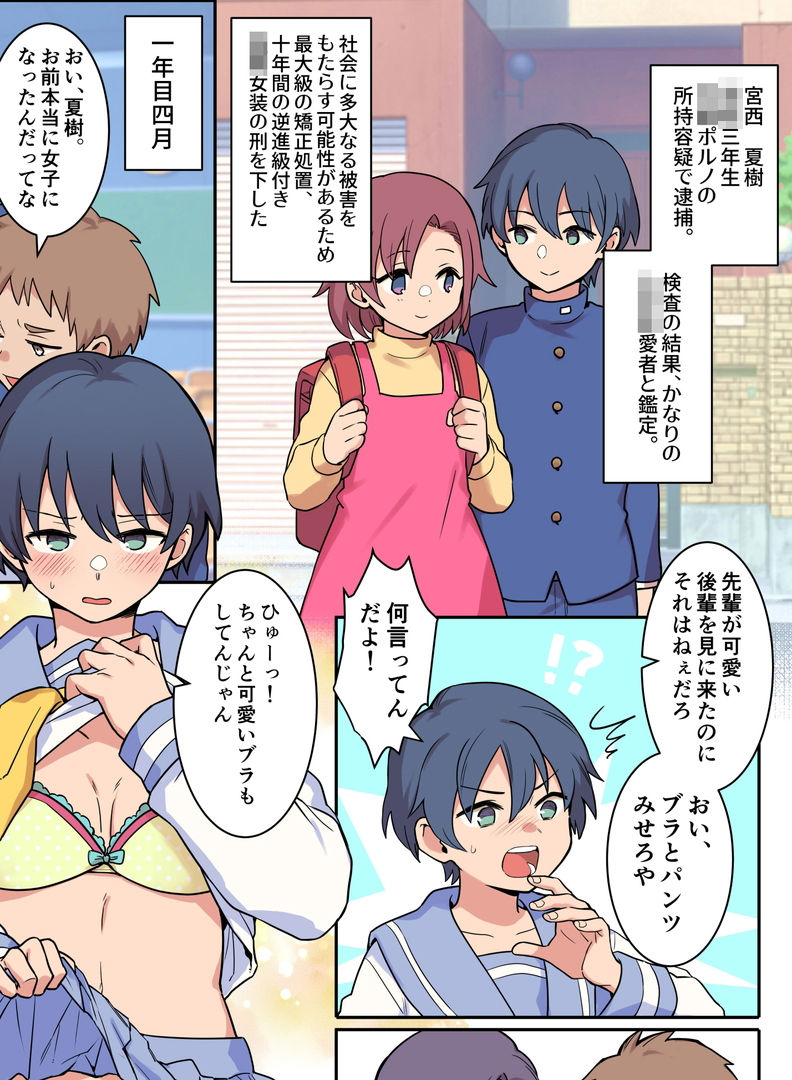 女装退行で矯正される男の子達 サンプル6