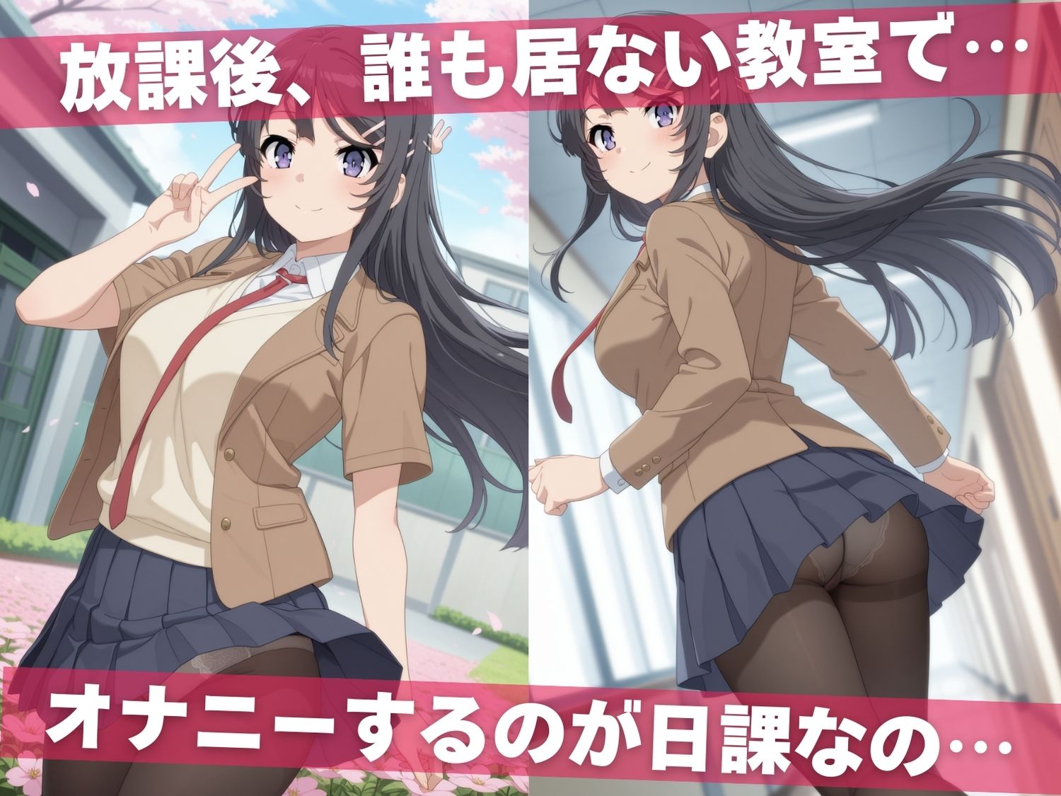 オナニー覗かれ、寝取られて  青春●タ野郎はバニーガール先輩の夢を見ない 〜 学校編 〜 サンプル1