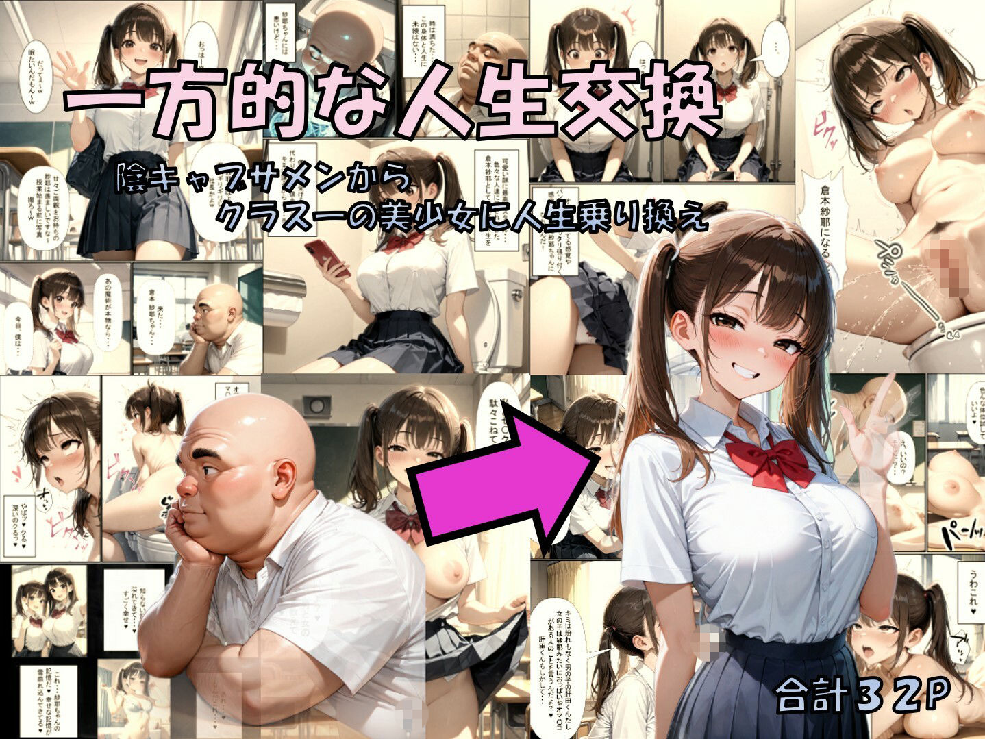 一方的な人生交換〜陰キャブサメンから クラス一の美少女に人生乗り換え〜 サンプル1