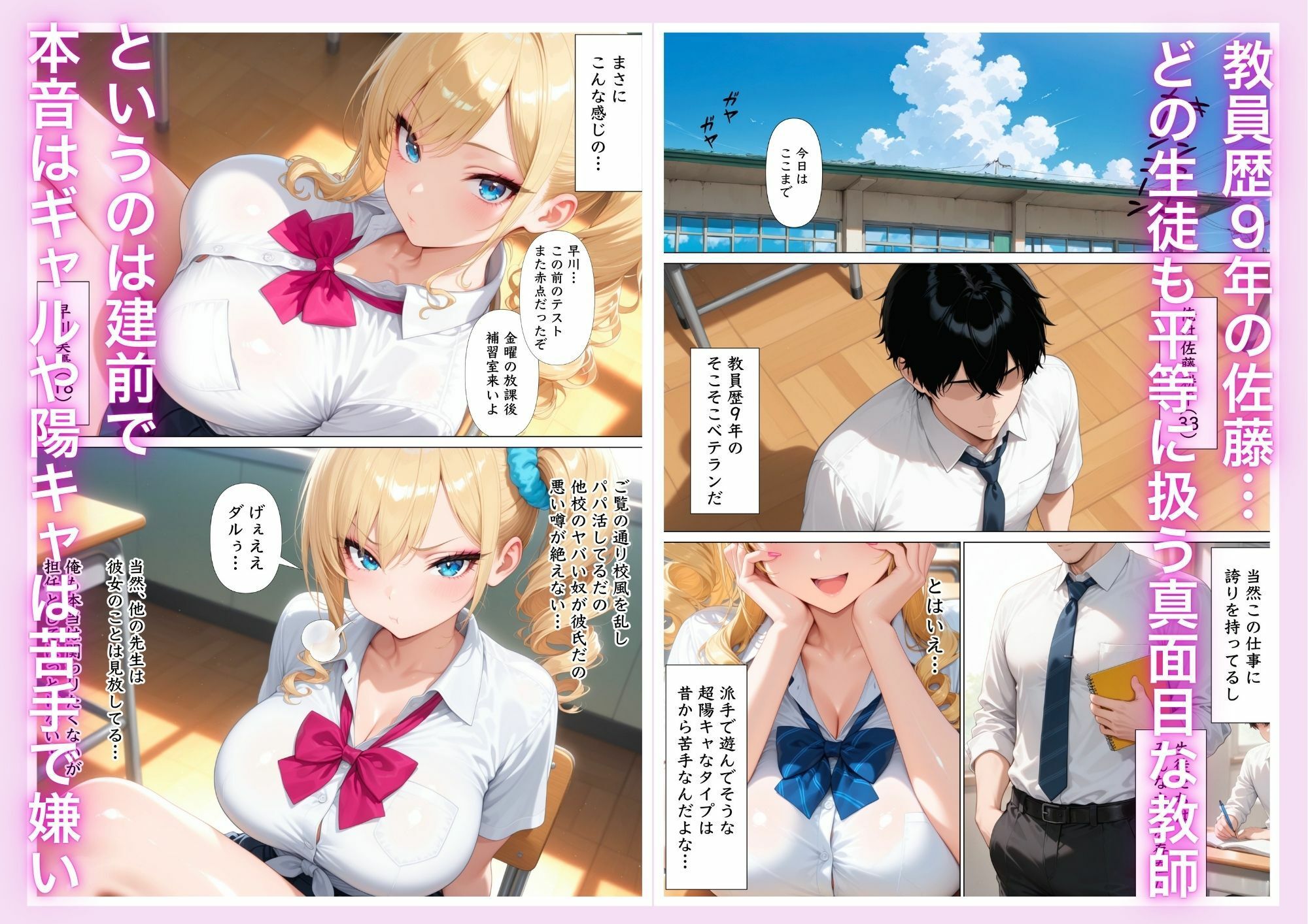 レス教師が教え子金髪ギャルと禁断の中出しセックスした話 サンプル1