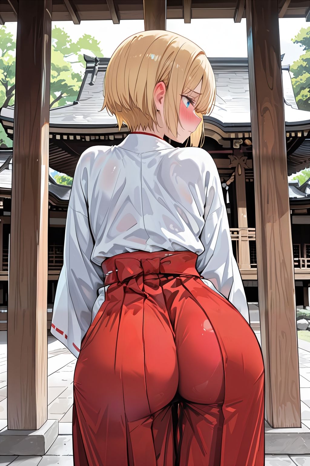 金髪ショートの巫女さん サンプル1