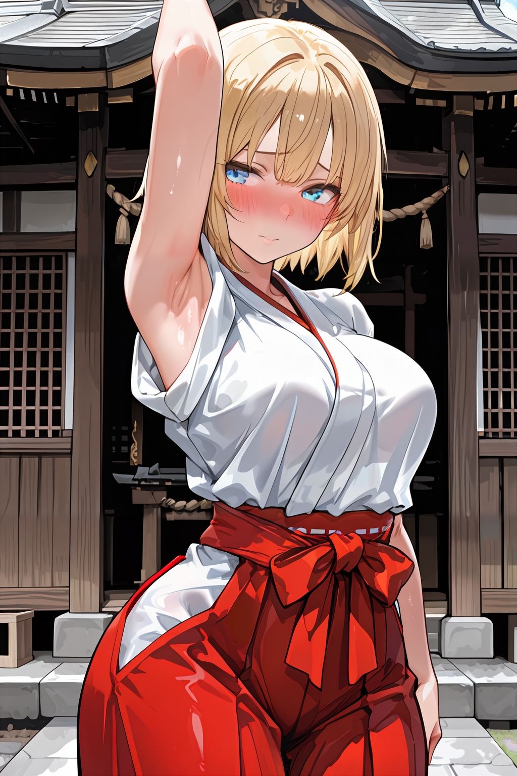 金髪ショートの巫女さん サンプル3