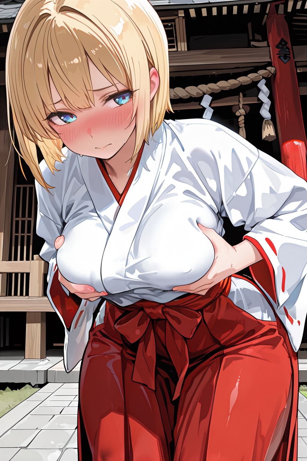 金髪ショートの巫女さん サンプル4