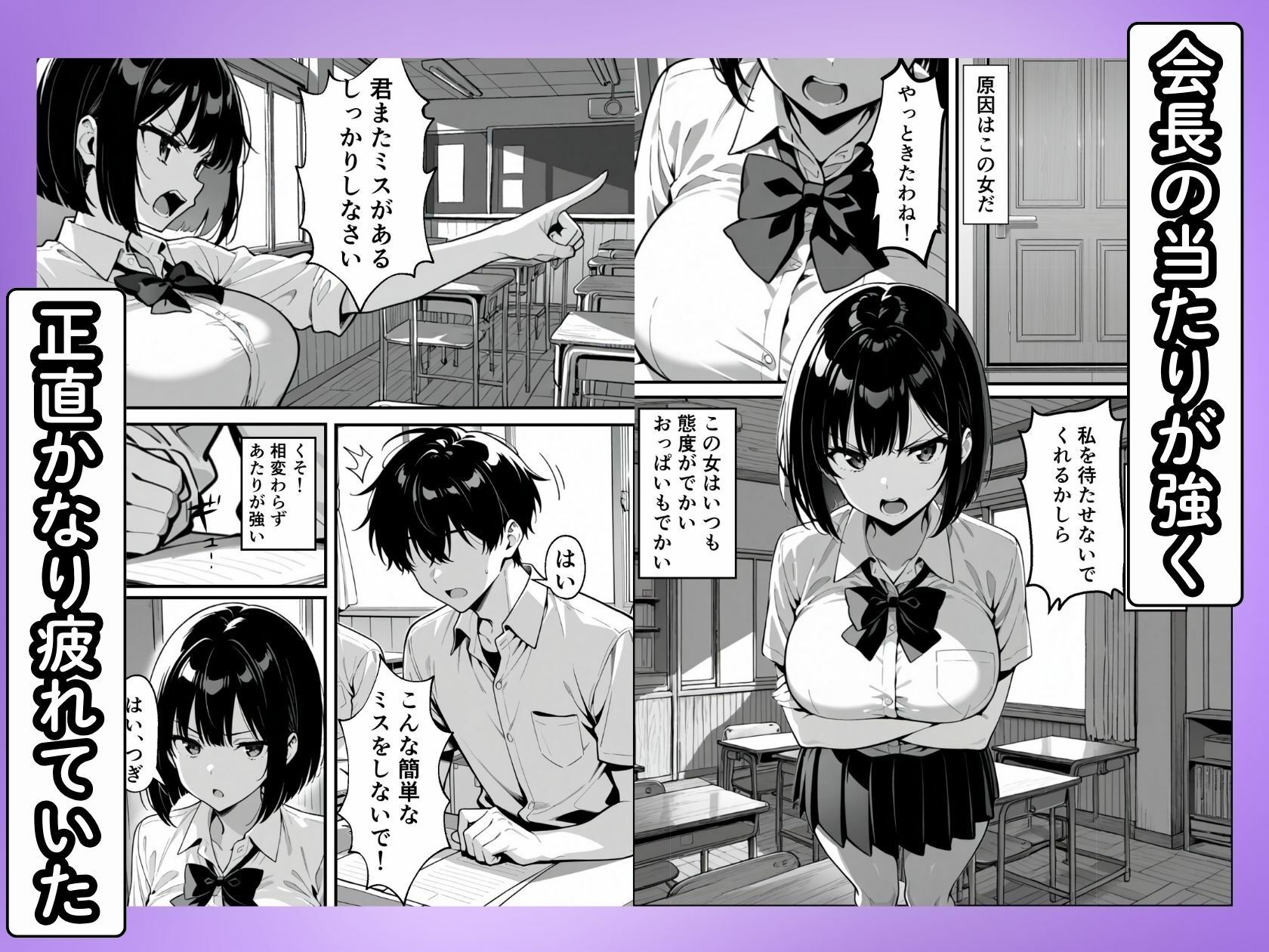 弱みを握られた巨乳生徒会長が快楽に溺れて中出しセックスしまくる話 サンプル1