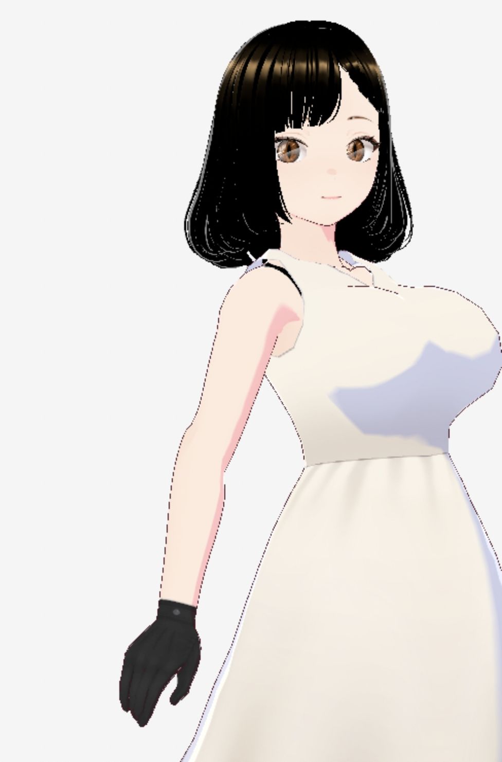白ワンピースを着たお姉さん（セリフなし  3DCGモデル  イラスト集） サンプル2