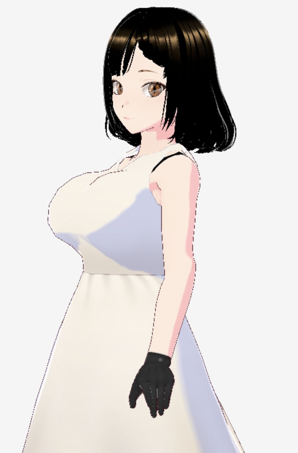 白ワンピースを着たお姉さん（セリフなし  3DCGモデル  イラスト集） サンプル4