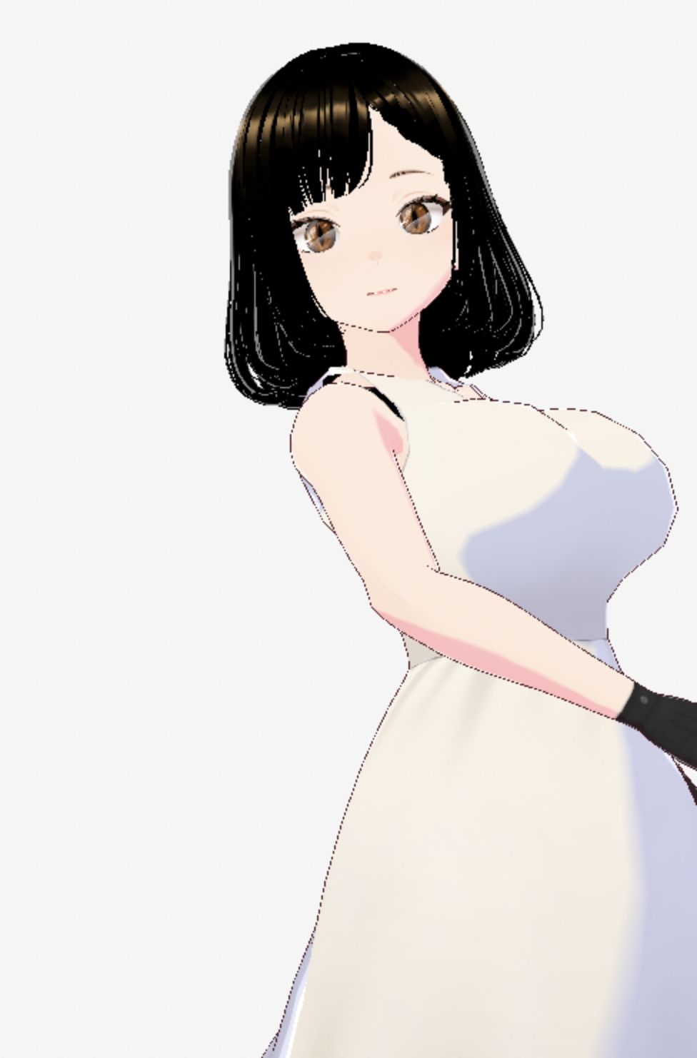 白ワンピースを着たお姉さん（セリフなし  3DCGモデル  イラスト集） サンプル5
